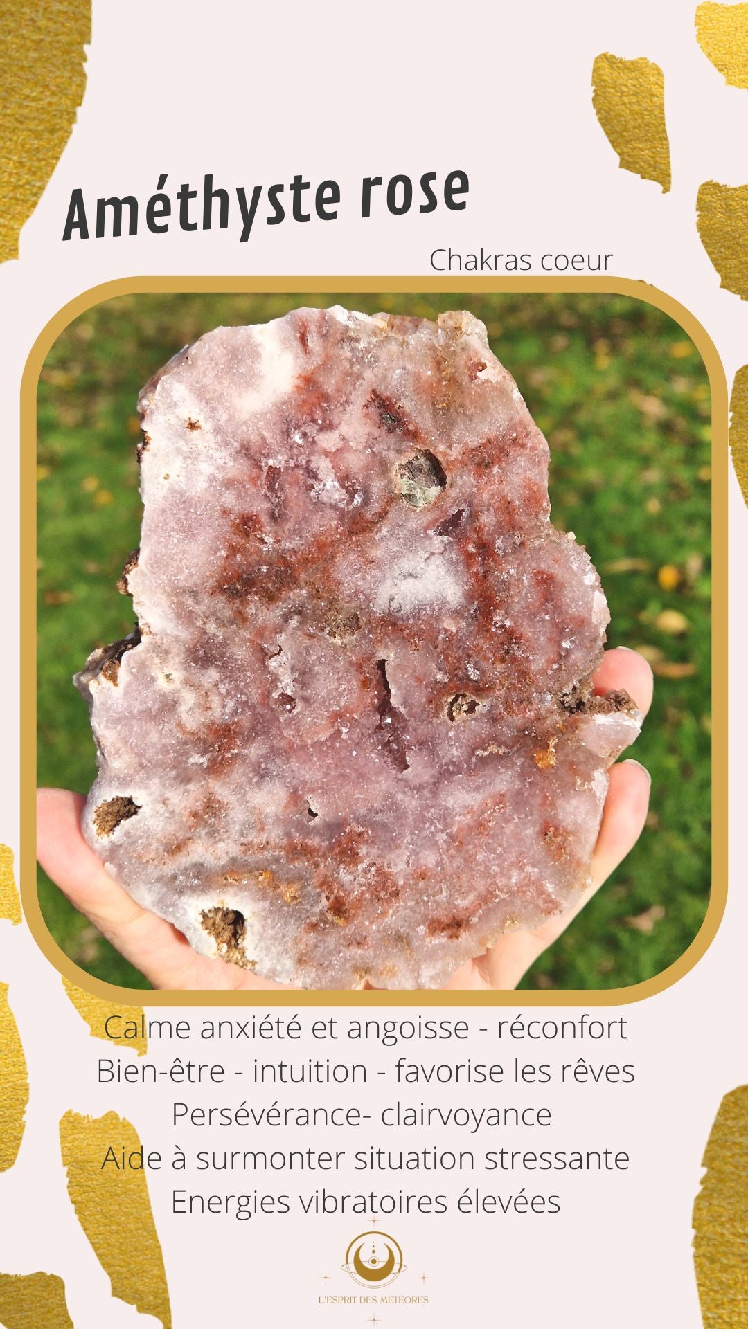 Forme libre Améthyste rose