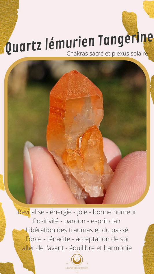 Petit Lémurien Quartz Tangérine (à choisir)