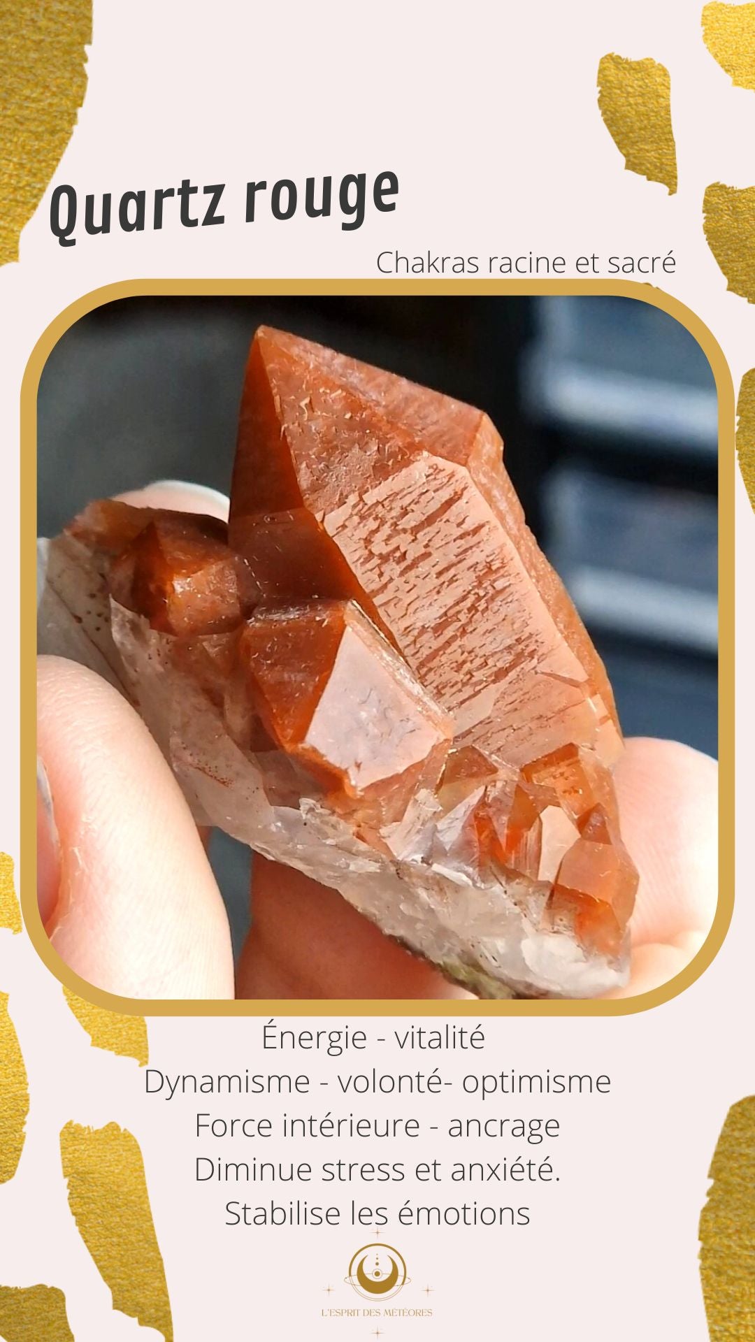 Quartz rouge brut (à choisir)