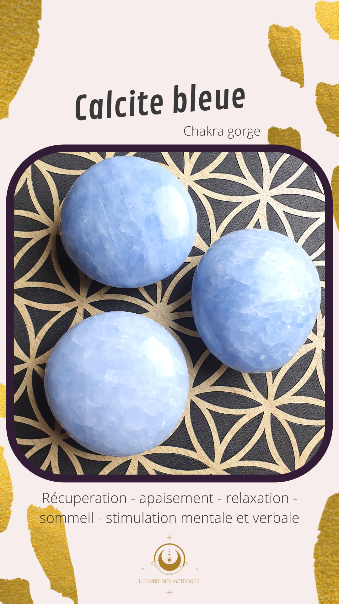 Boucles d'oreilles Calcite bleue ovales