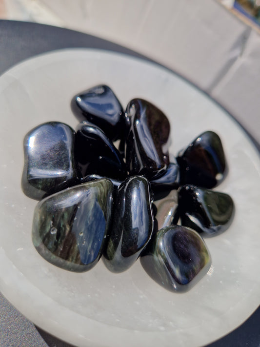 Pierre roulée Obsidienne Oeil Céleste