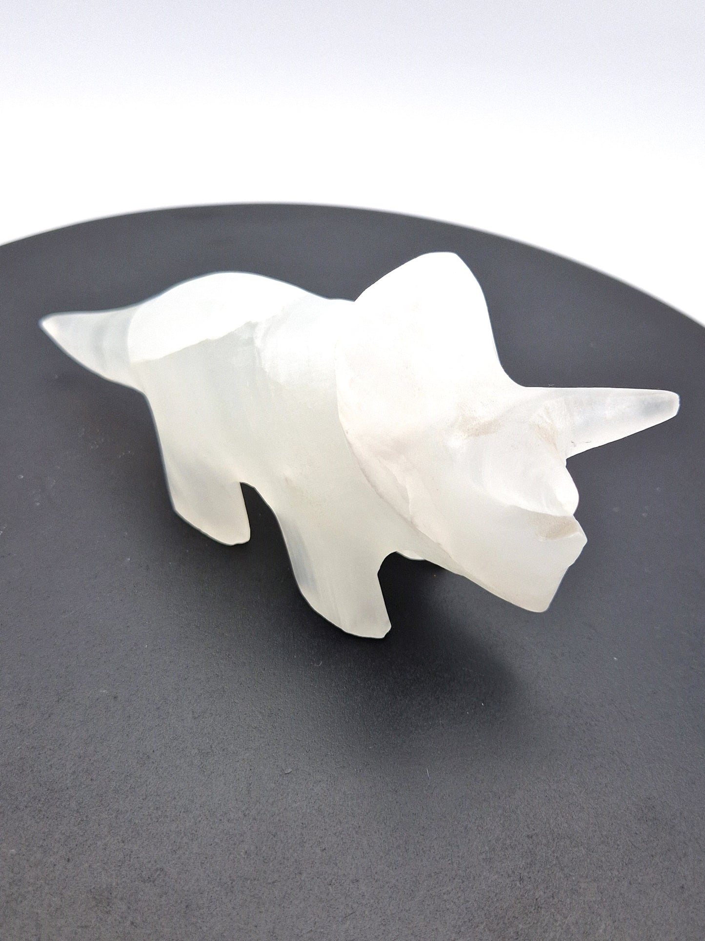 Tricératops blanc en aragonite