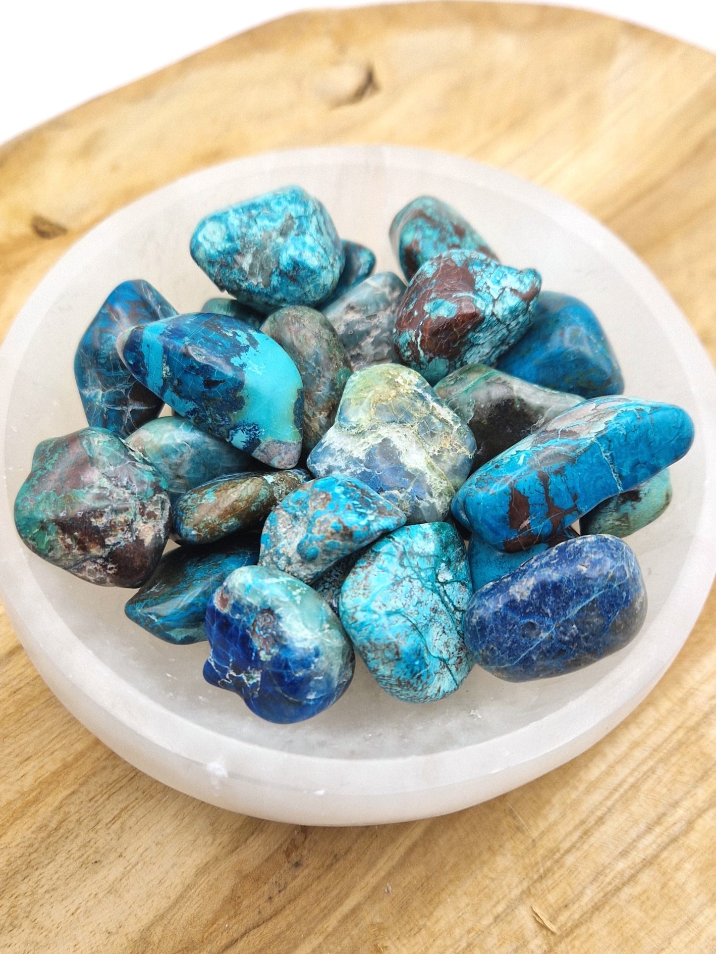 Pierre roulée Chrysocolle extra Madagascar