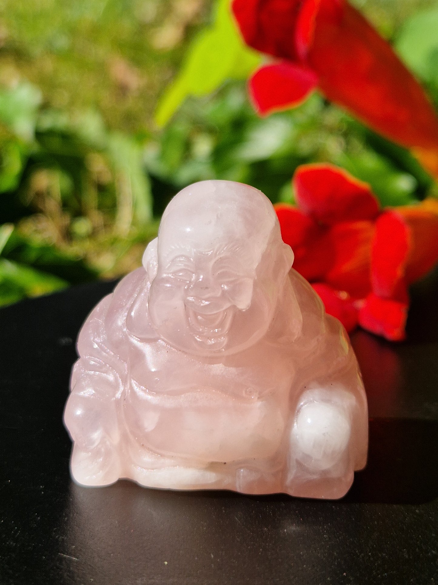 Bouddha Quartz rose 40mm (à choisir)