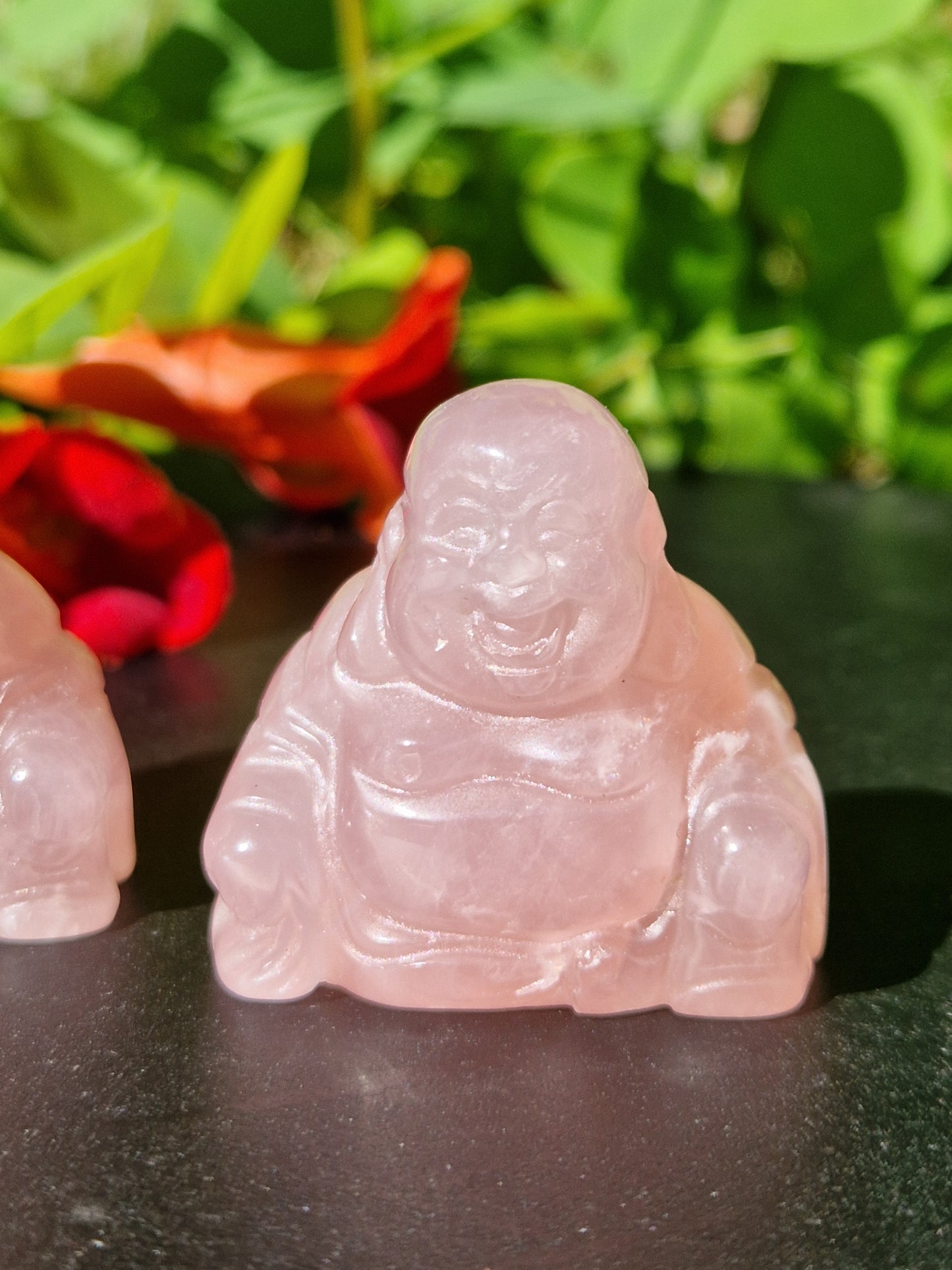 Bouddha Quartz rose 40mm (à choisir)