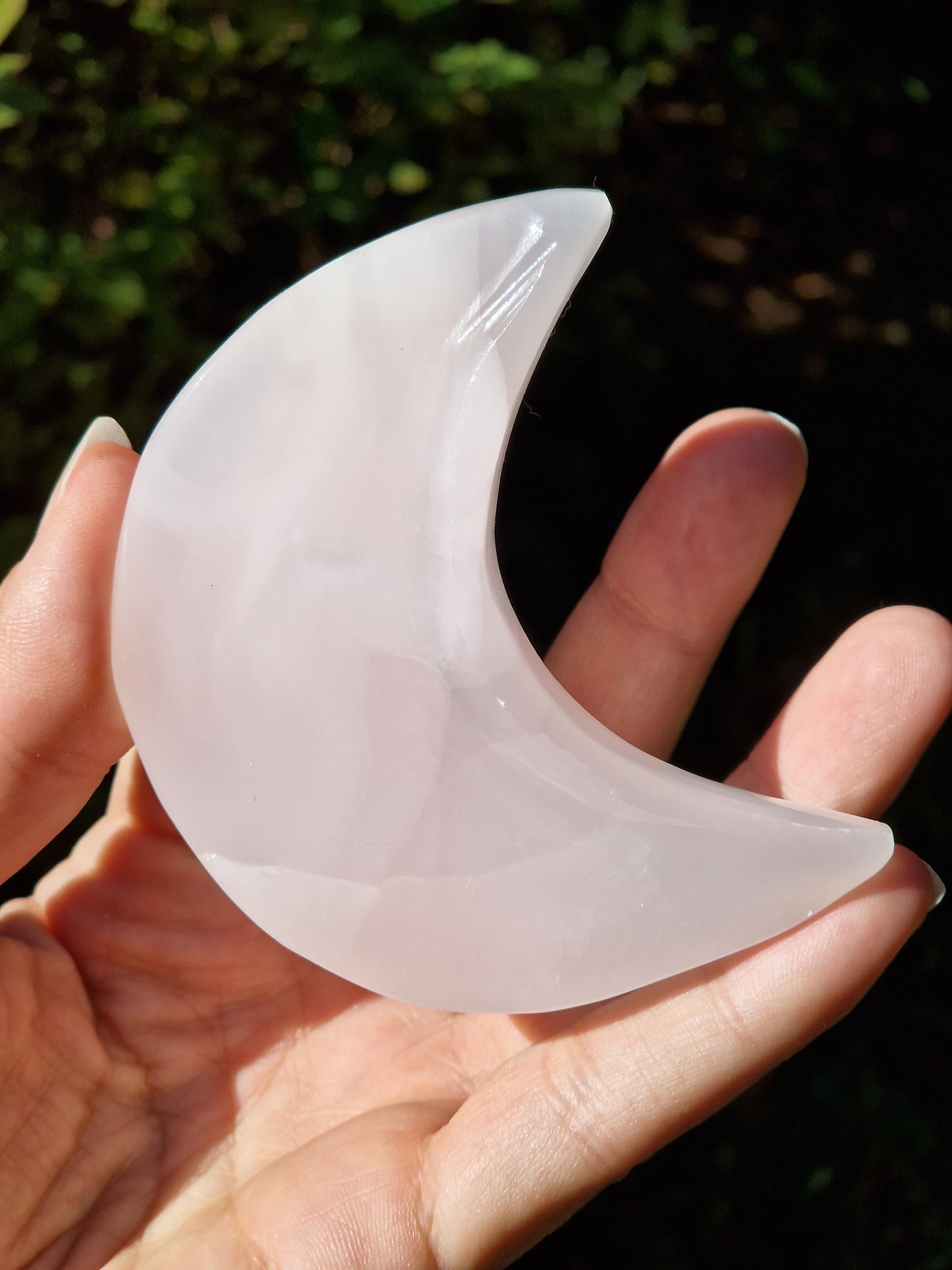 Coupelle Lune Calcite rose petit modèle