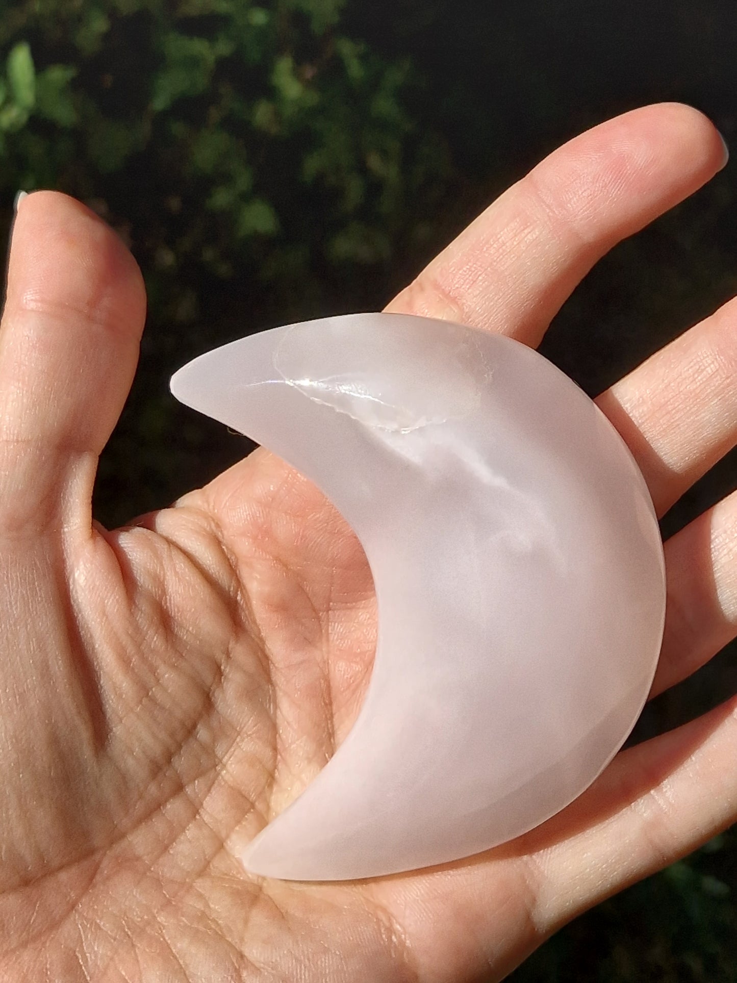 Coupelle Lune Calcite rose petit modèle
