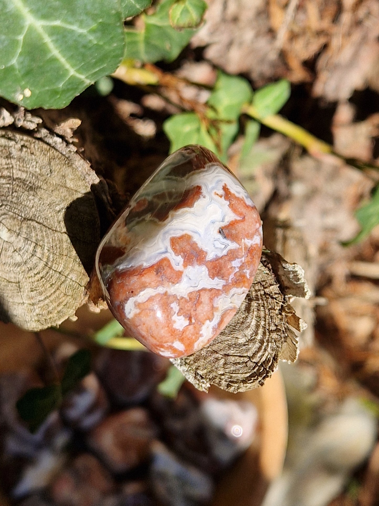 Pierre roulée Agate Crazy Lace rouge