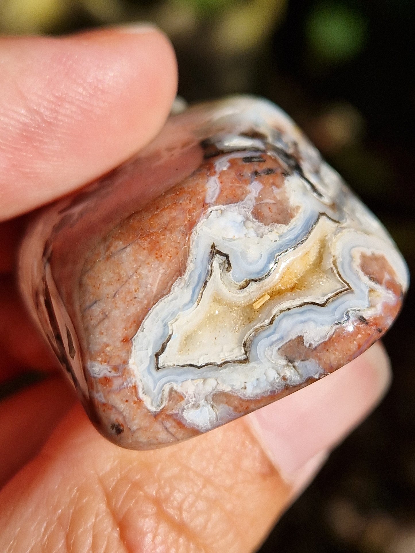 Pierre roulée Agate Crazy Lace rouge