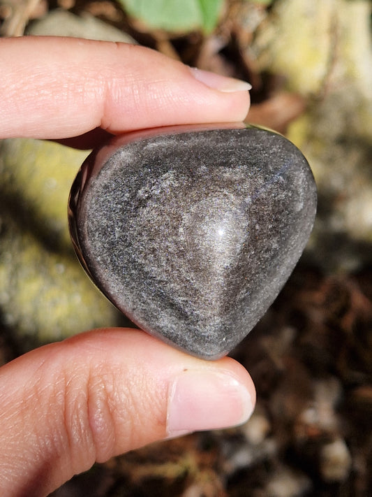 Cœur Obsidienne argentée A