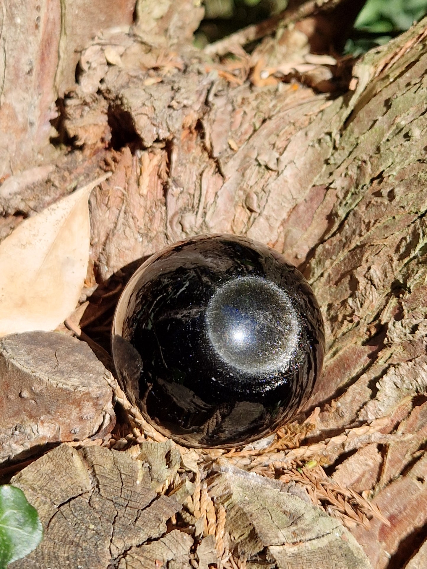 Sphère Obsidienne argentée n°3