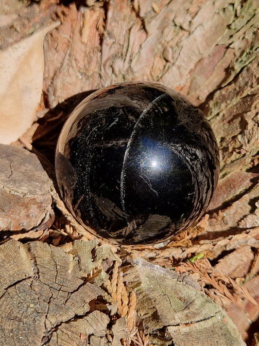 Sphère Obsidienne argentée n°3