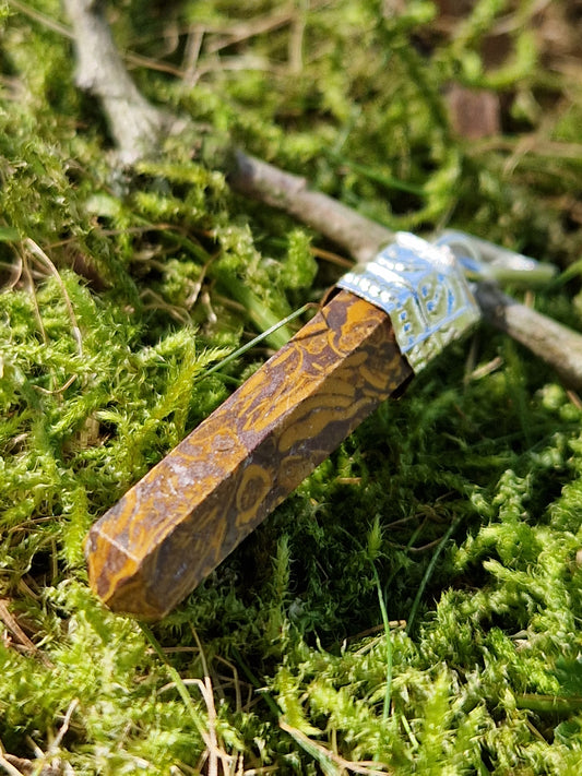 Pendentif pointe Jaspe Mariam (jaspe peau de serpent)