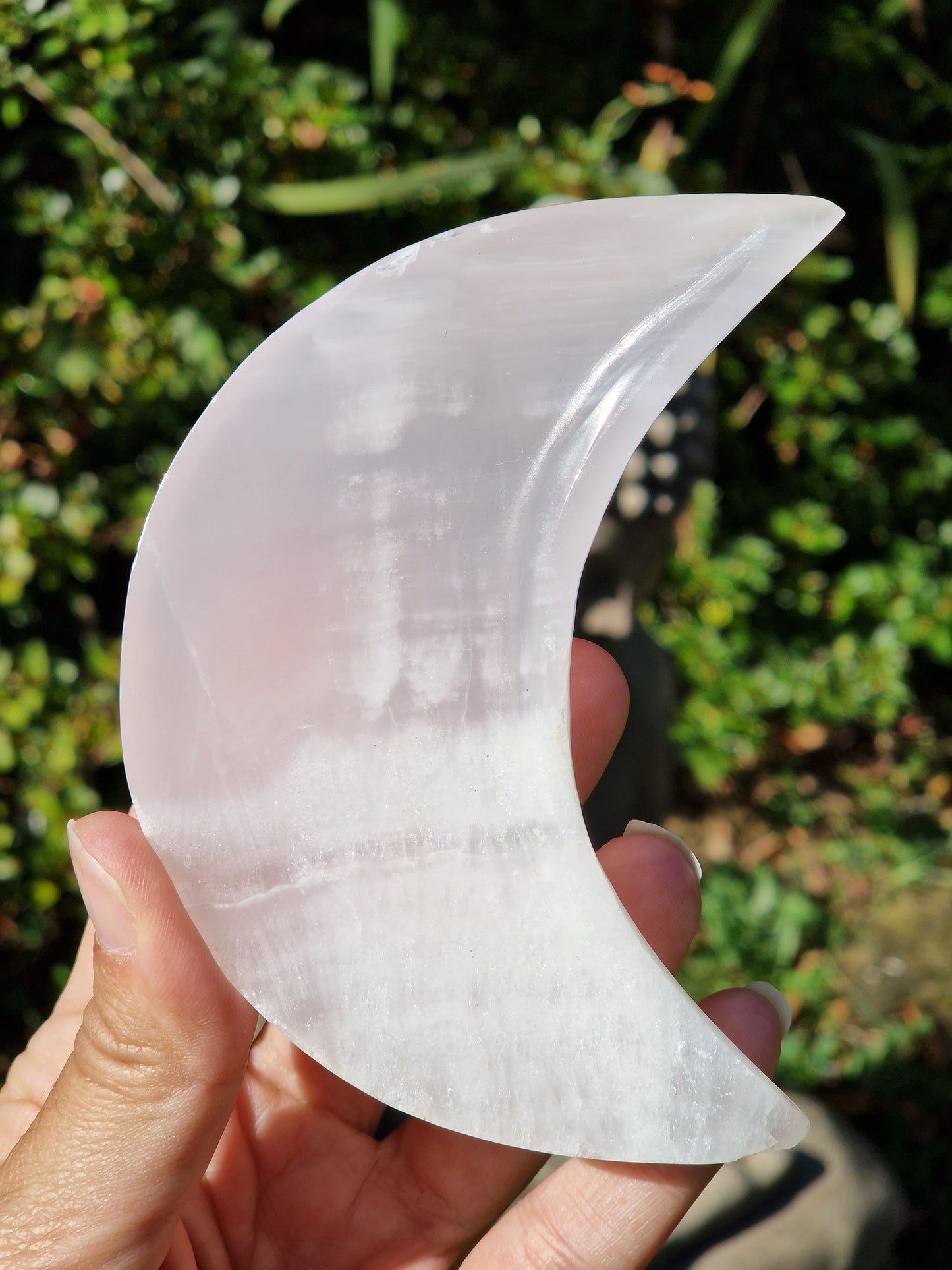 Coupelle Lune Calcite rose GM ( à choisir)