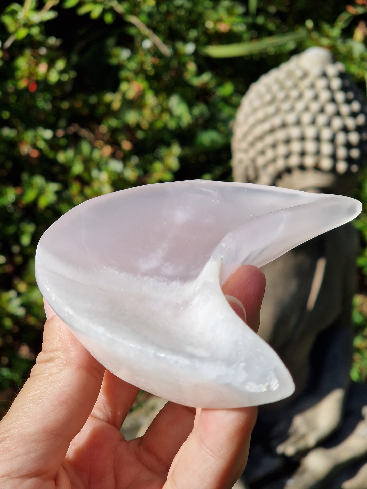Coupelle Lune Calcite rose GM ( à choisir)