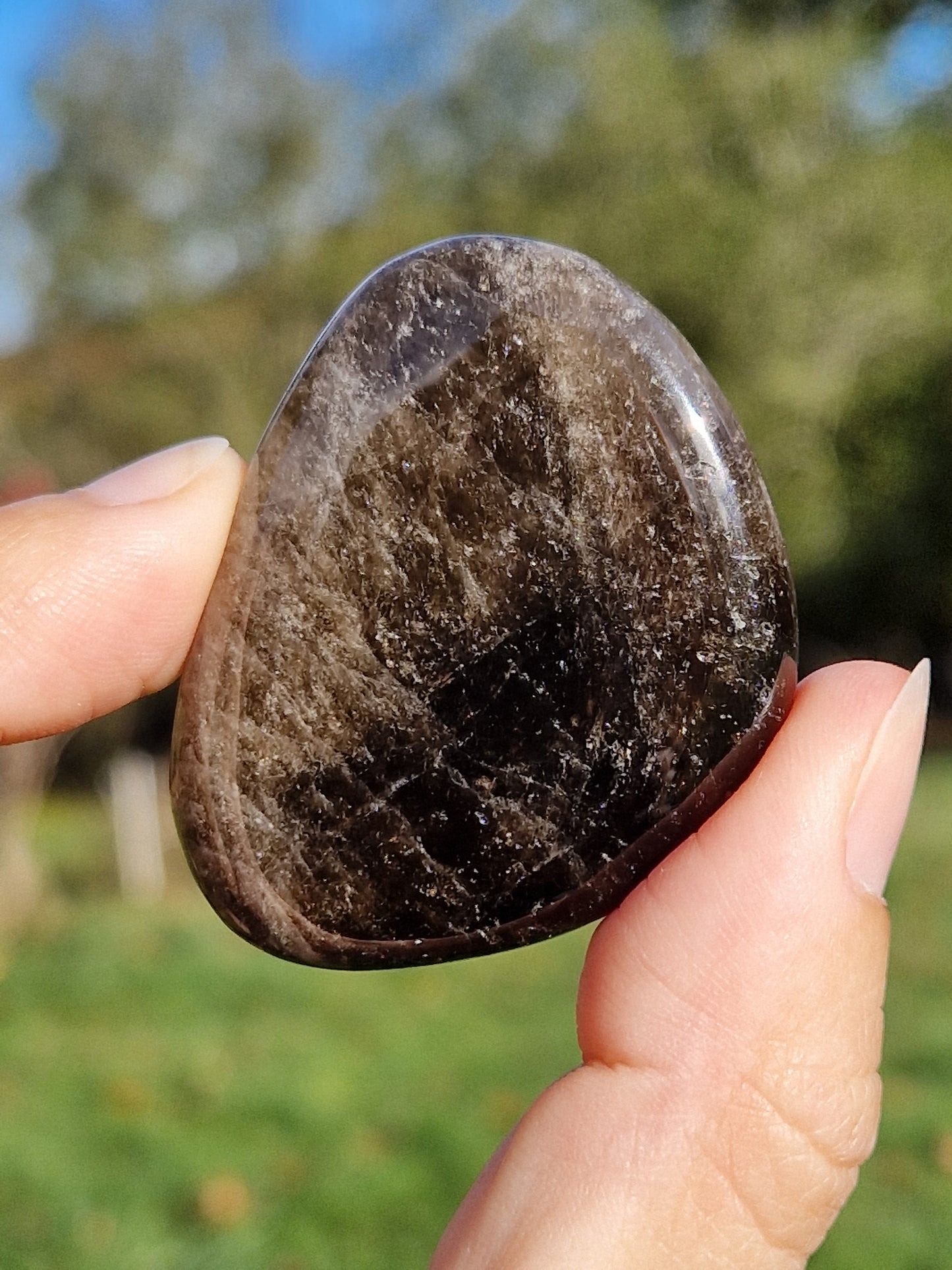 Galet plat Quartz fumé (à choisir)