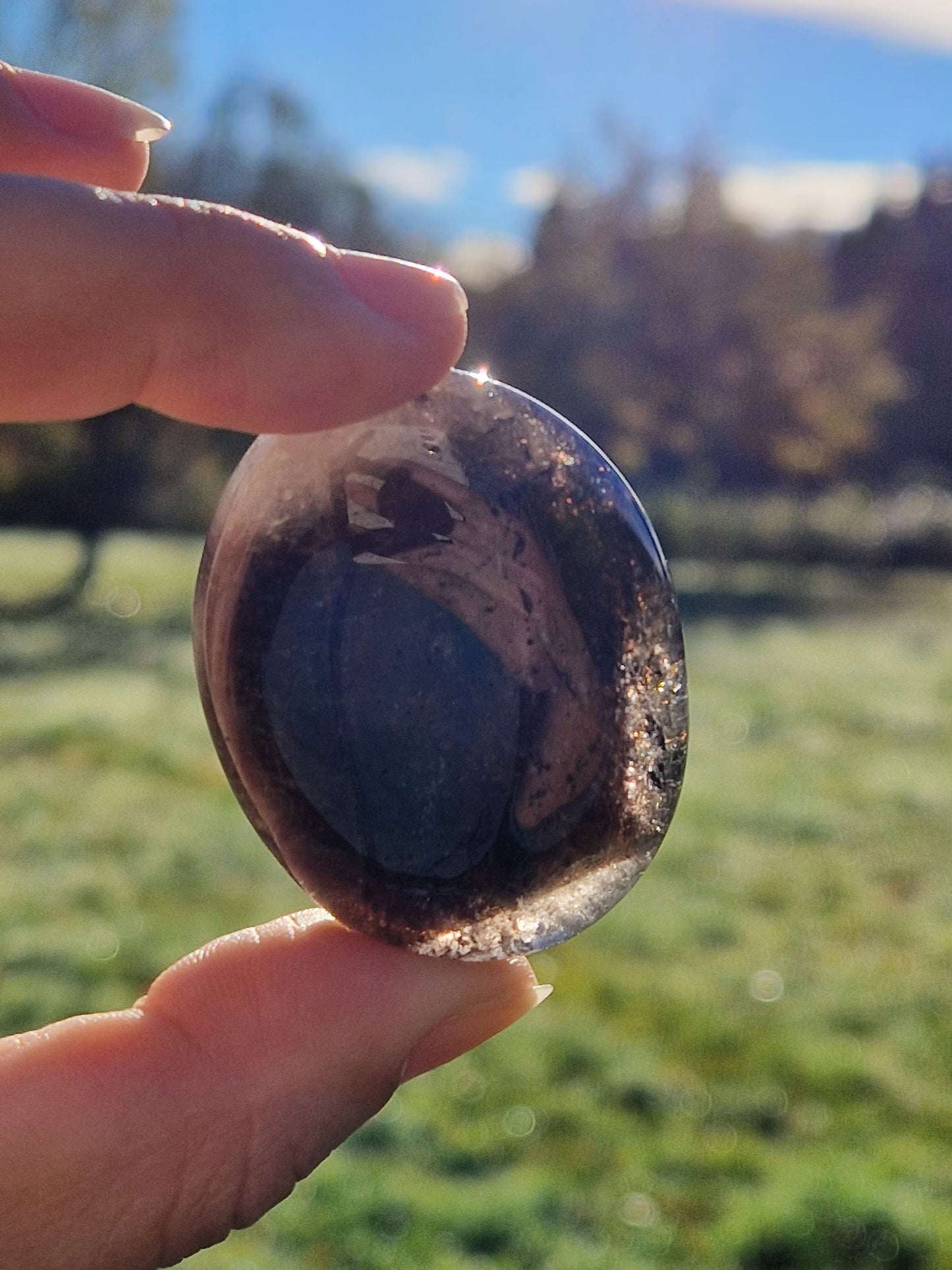 Galet plat Quartz fumé (à choisir)