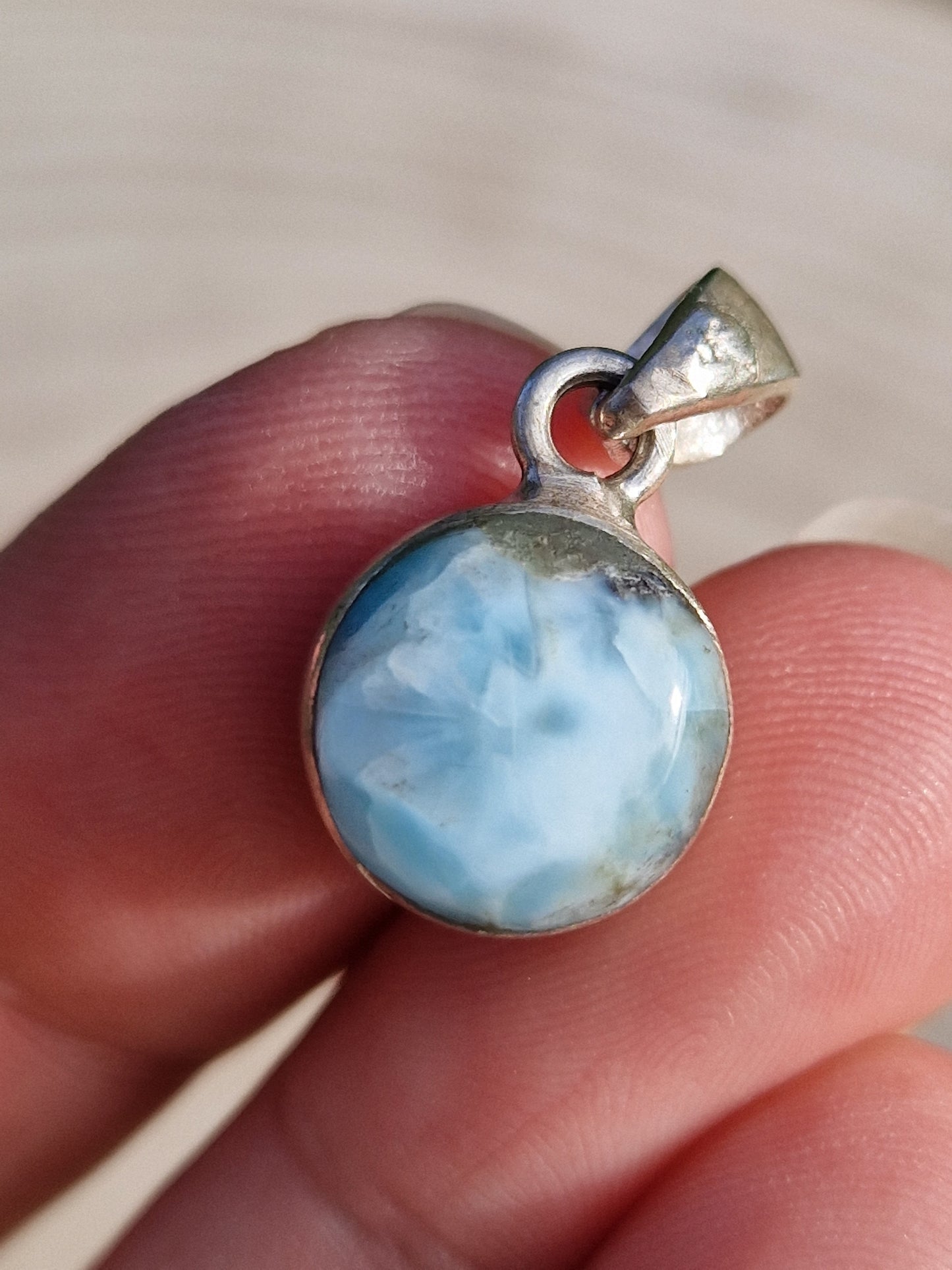 Pendentif Larimar sur argent (à choisir)