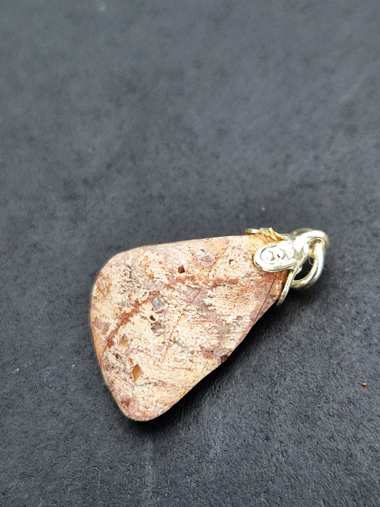 Pendentif pierre roulée Jaspe léopard