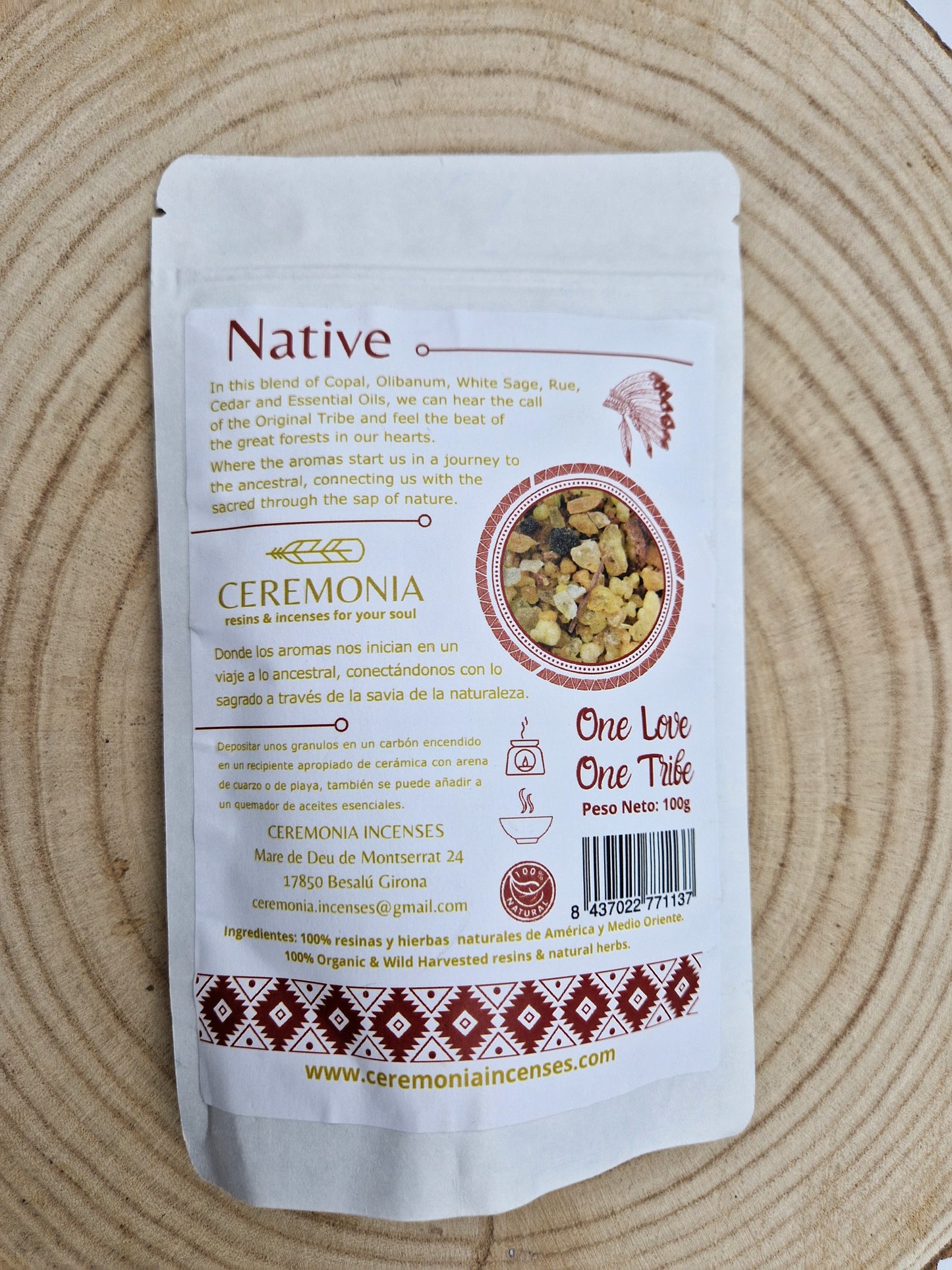 Sachet résines et encens Mélange Native 100g