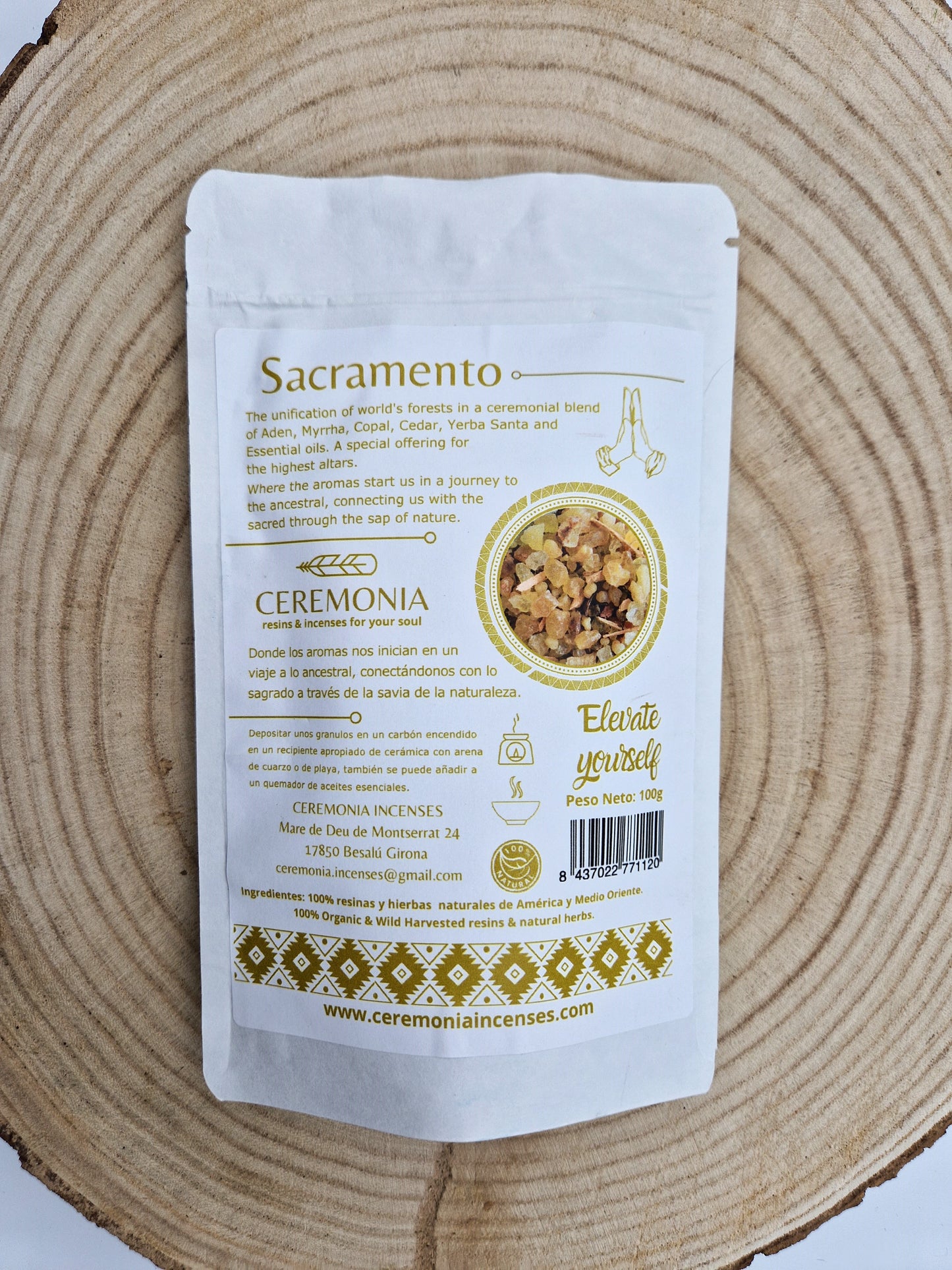 Sachet résines et encens Mélange Sacramento 100g