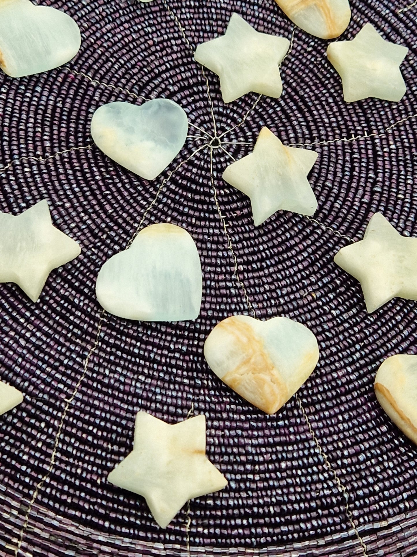 Etoile ou coeur en calcite caraïbes