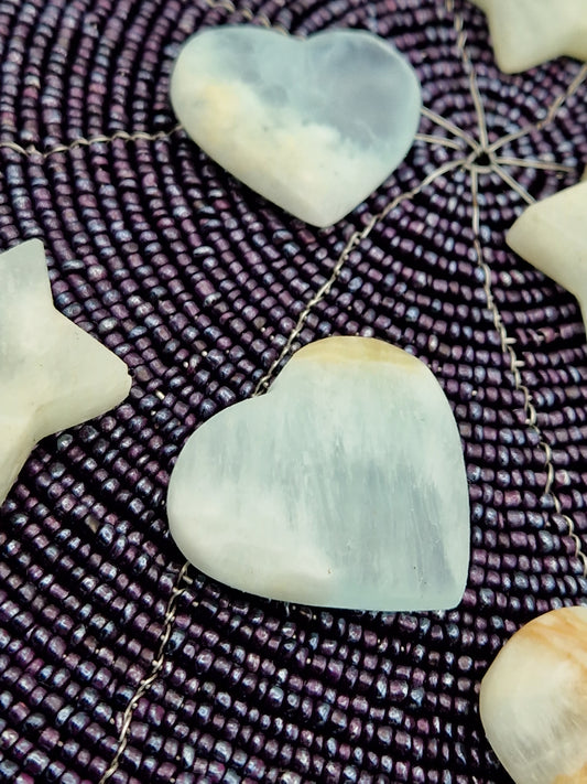 Etoile ou coeur en calcite caraïbes