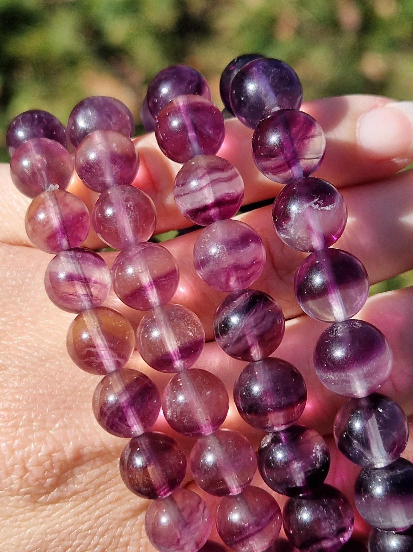 Bracelet Fluorite violette rainbow