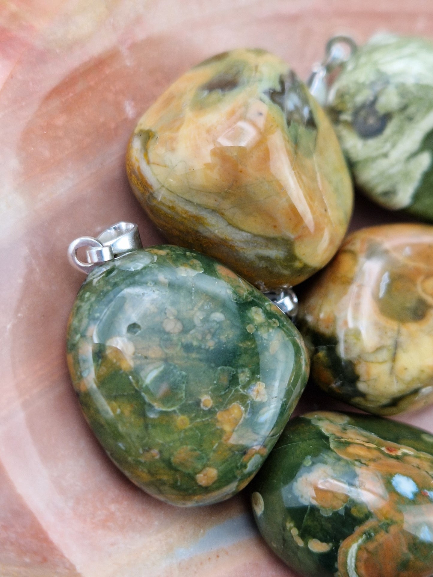 Pendentif pierre roulée Rhyolite (à choisir)