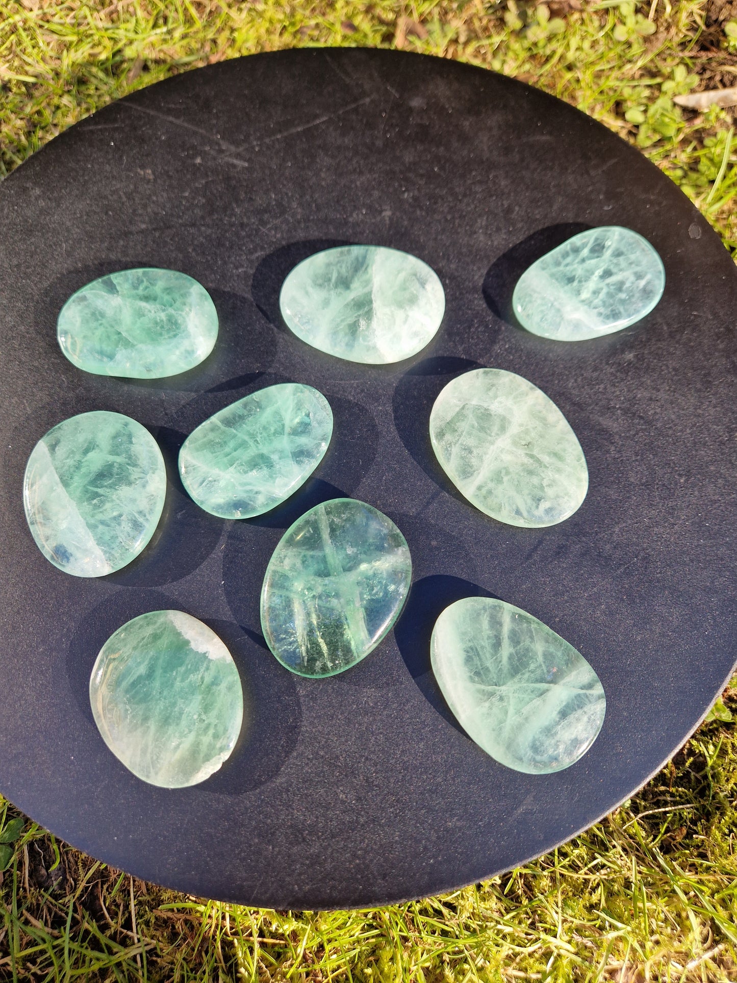 Galet plat Fluorite verte