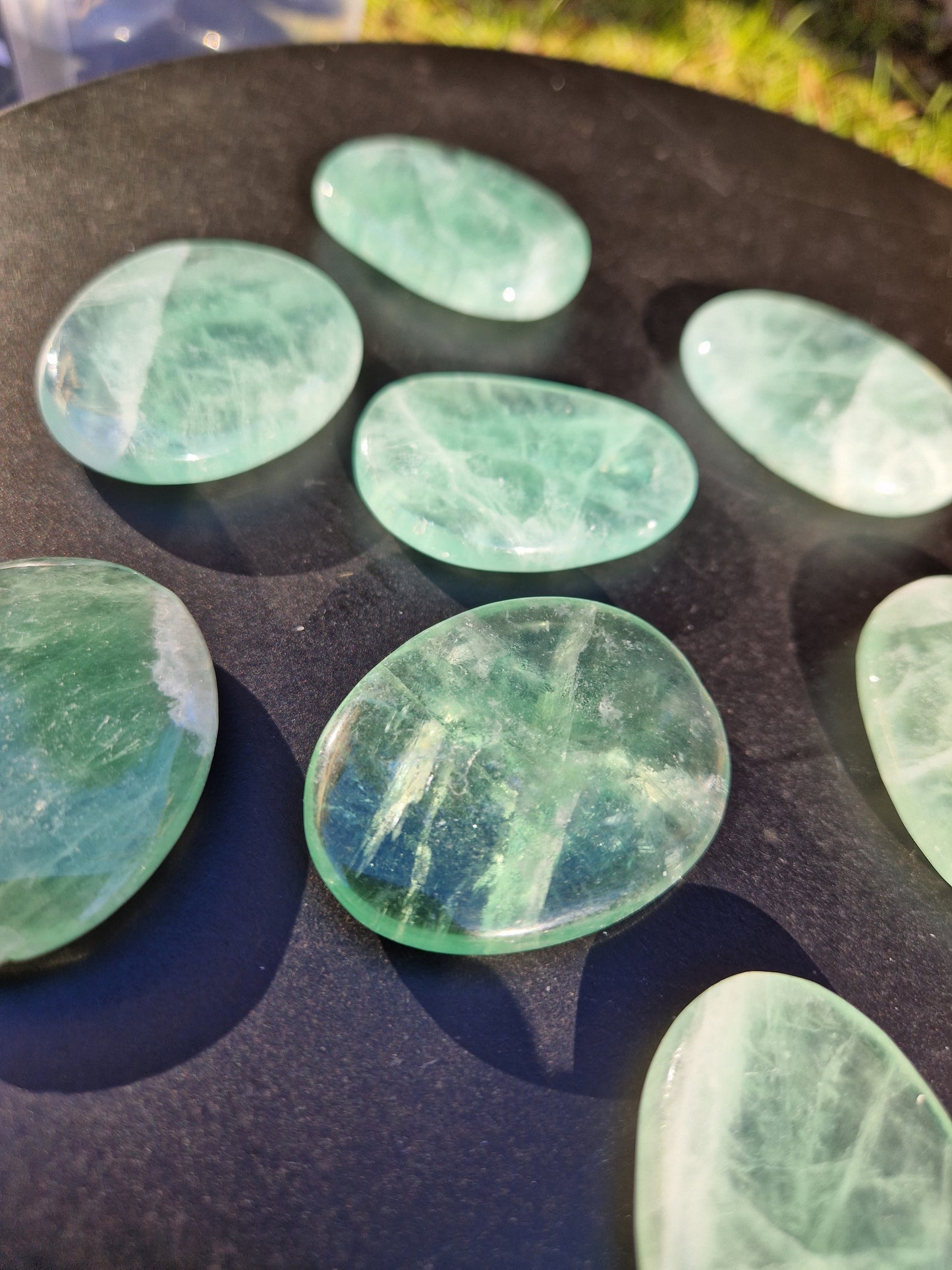 Galet plat Fluorite verte