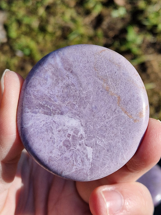 Galet plat Jadéite lilas ou jade violet (à choisir)