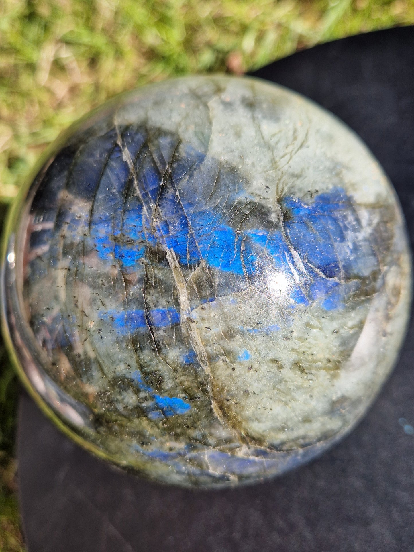 Grosse sphère Labradorite grise (vidéos)