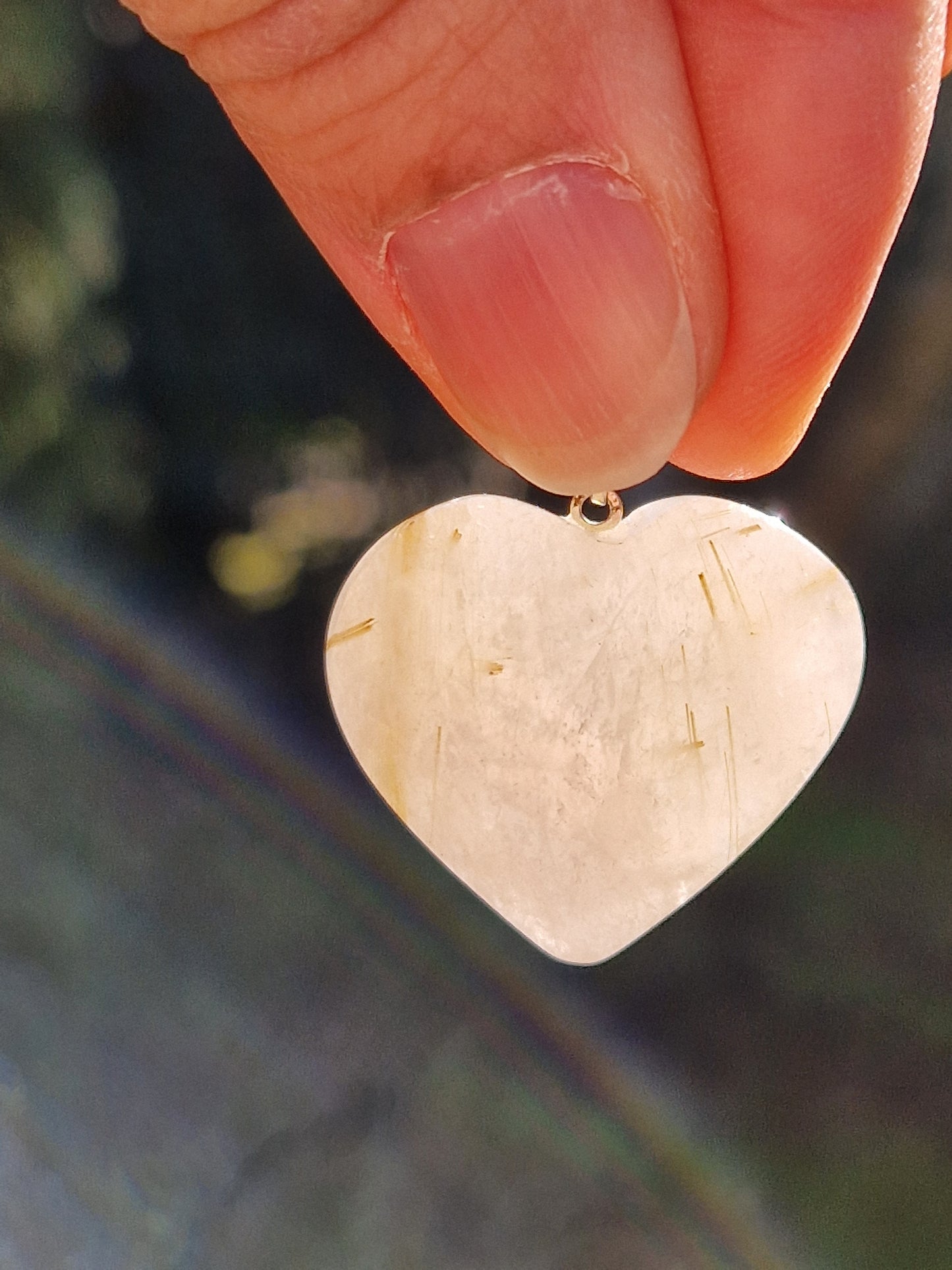 Pendentif cœur quartz rutile (à choisir)