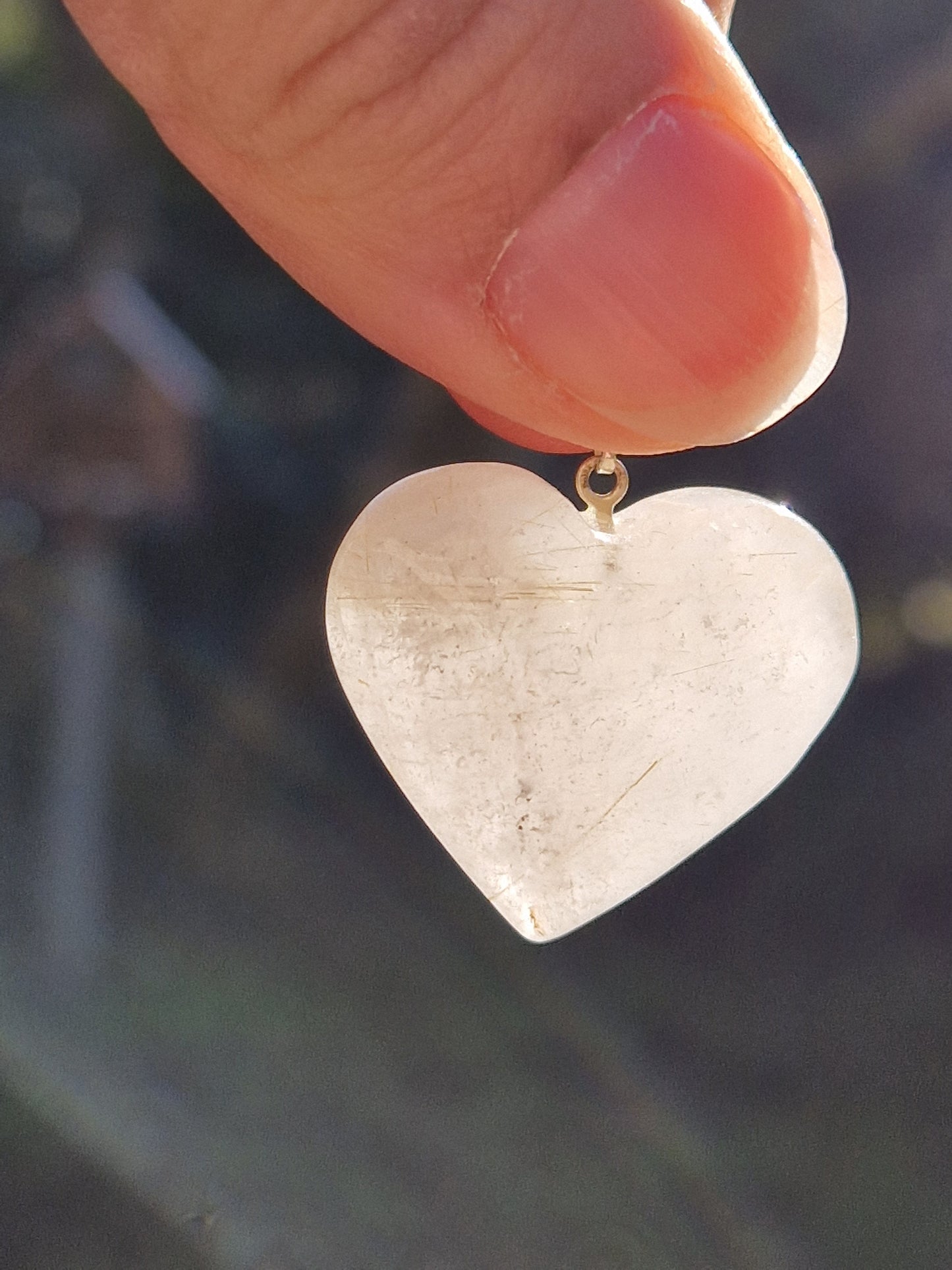 Pendentif cœur quartz rutile (à choisir)