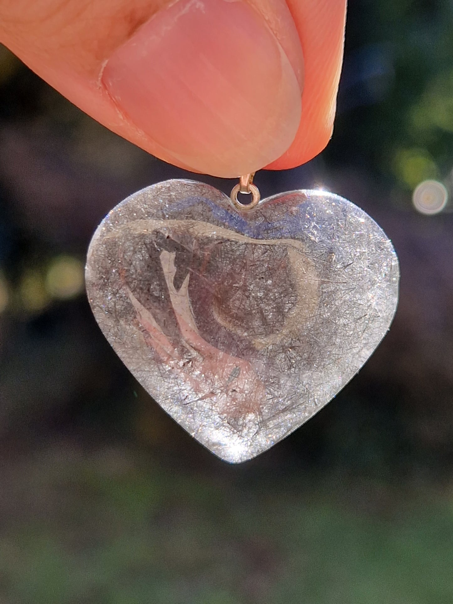Pendentif cœur quartz tourmaline (à choisir)
