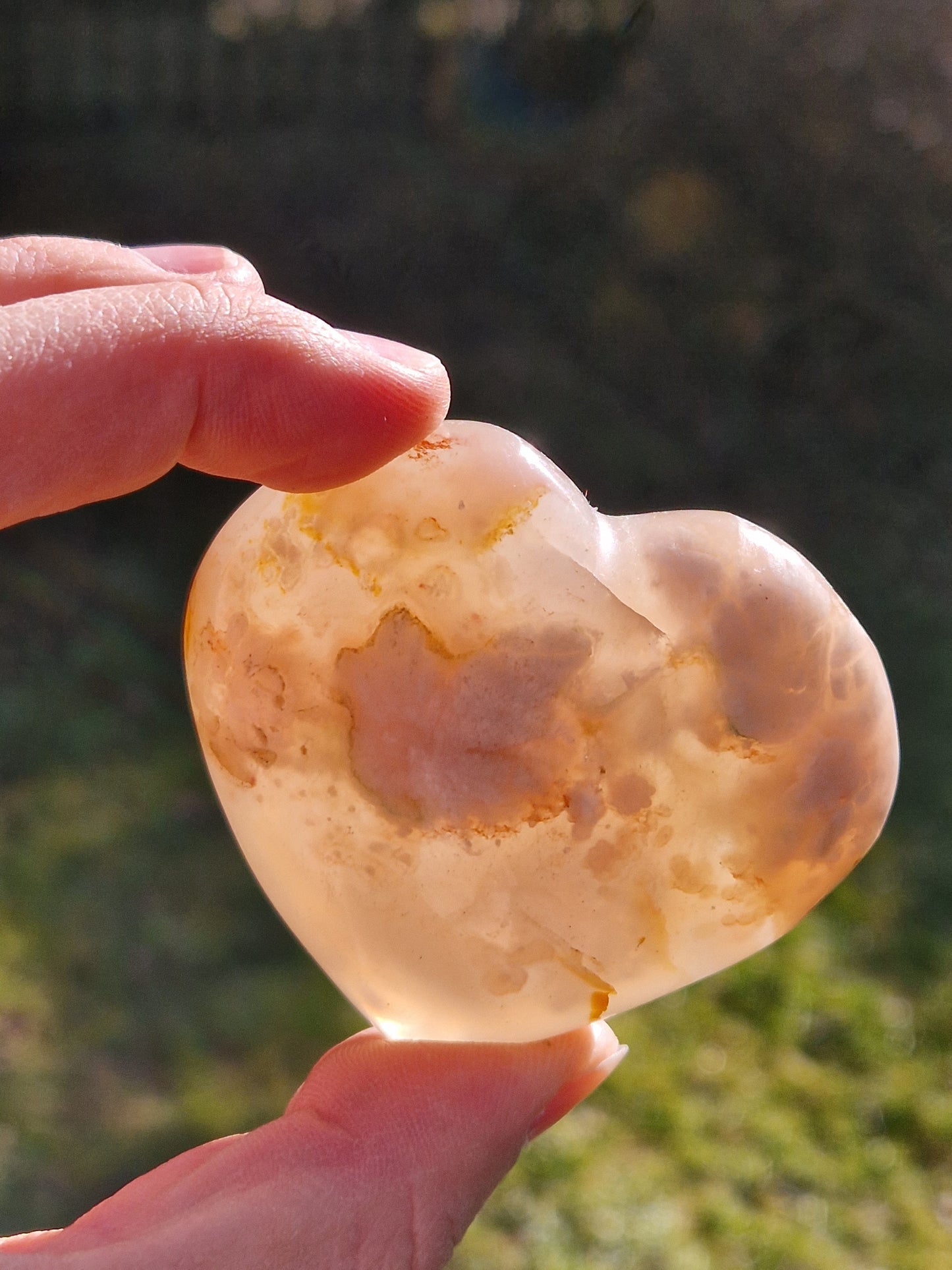 Cœur Agate fleurs de cerisier A