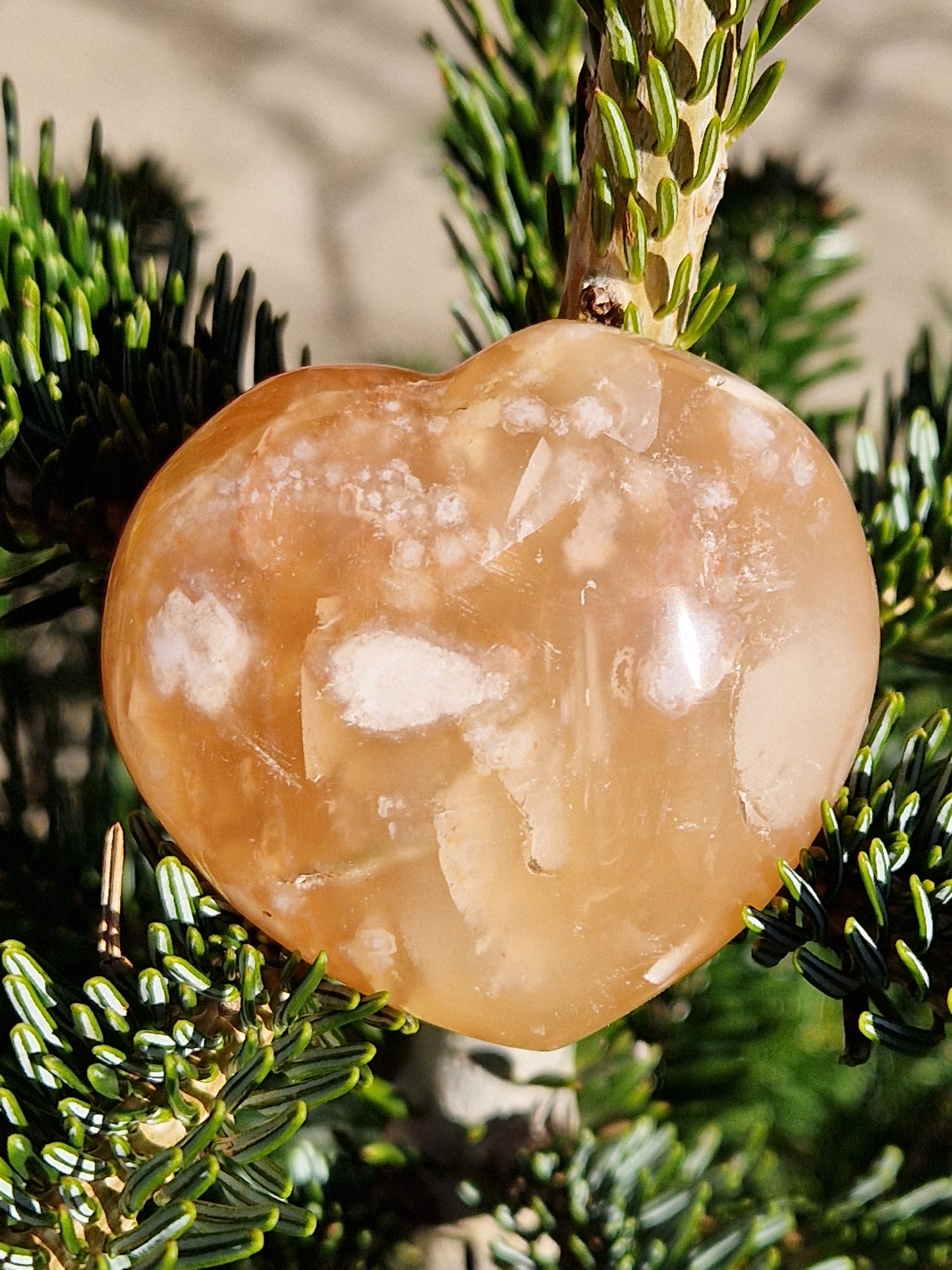 Cœur Agate fleurs de cerisier C