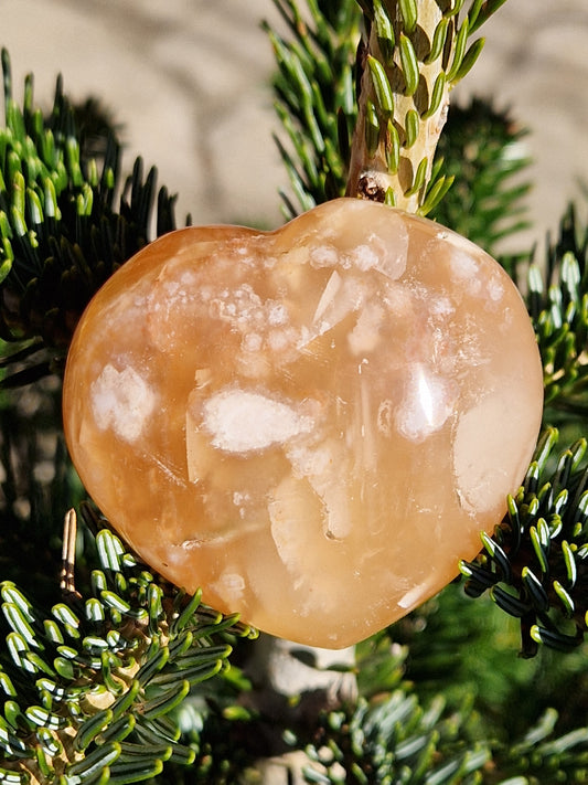Cœur Agate fleurs de cerisier C