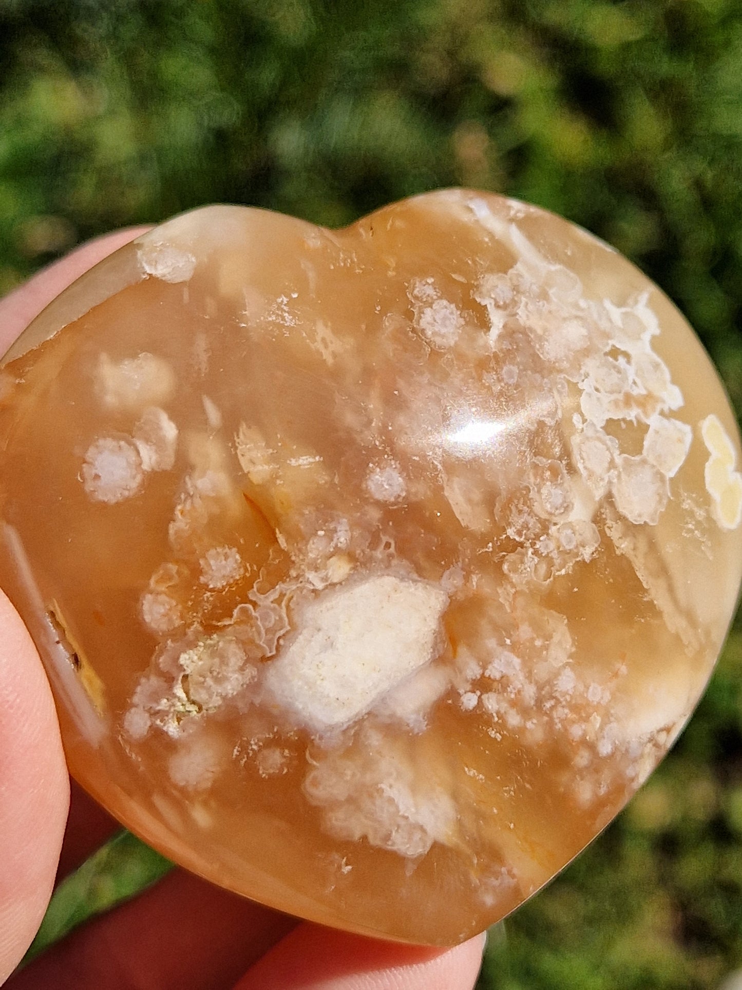 Cœur Agate fleurs de cerisier C