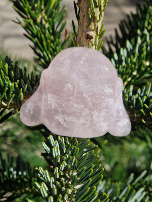 Tête de Bouddha Quartz rose
