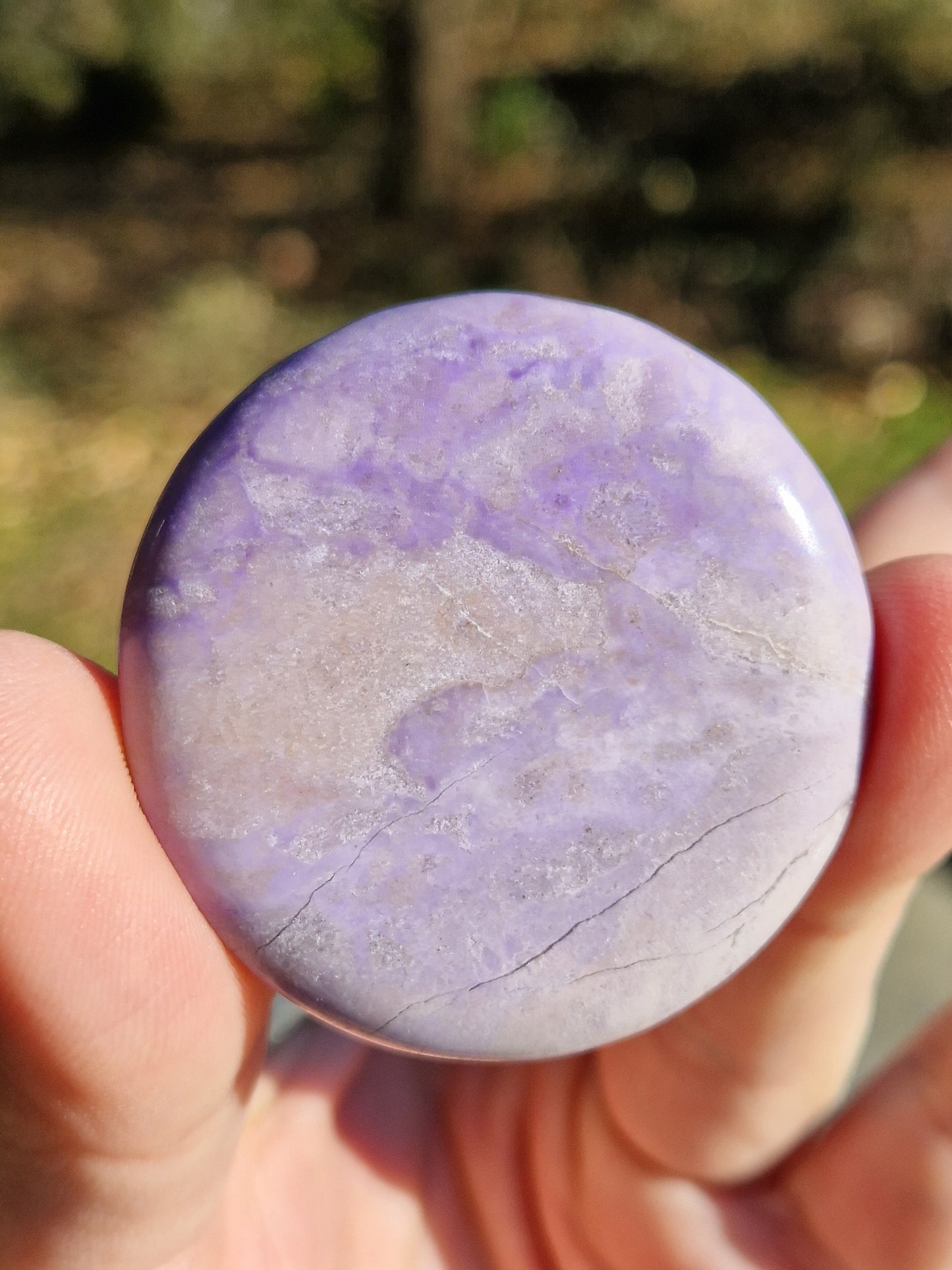 Galet plat Jadéite lilas ou jade violet (à choisir)