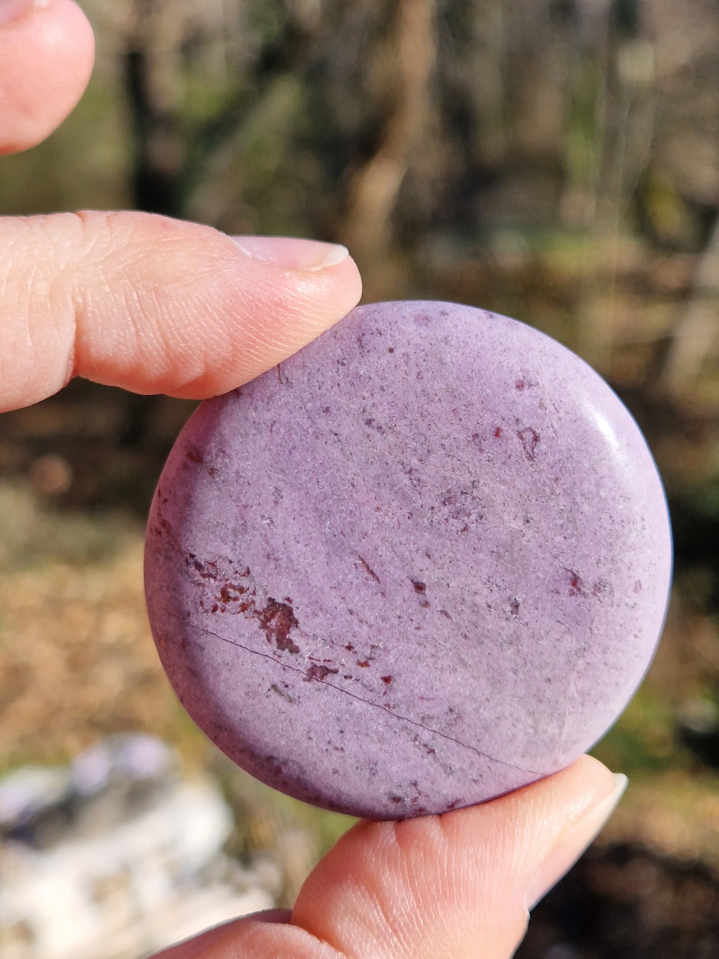 Galet plat Jadéite lilas ou jade violet (à choisir)