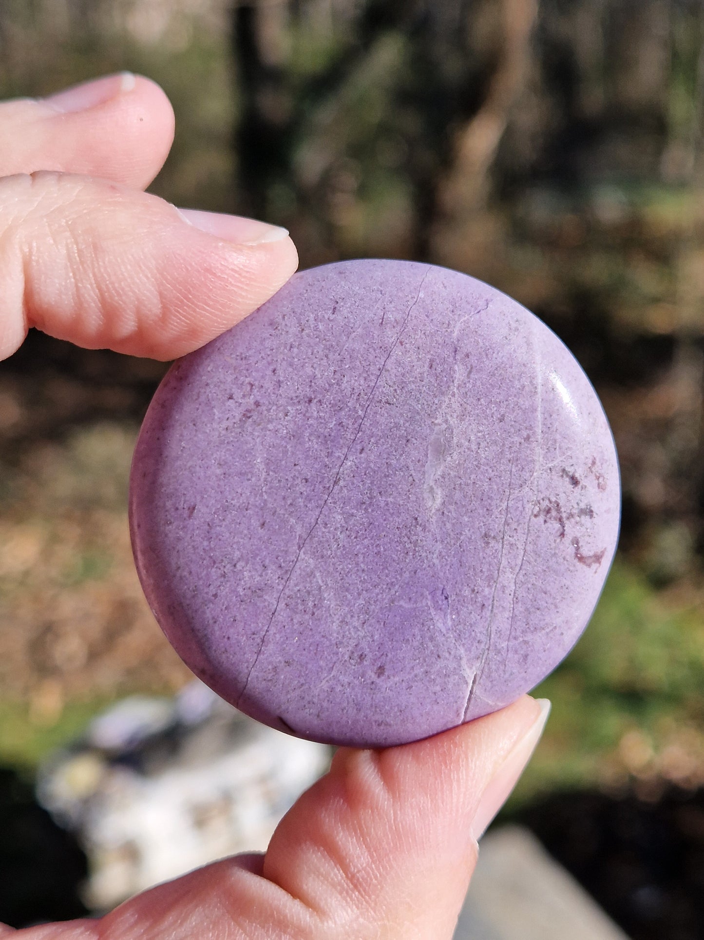 Galet plat Jadéite lilas ou jade violet (à choisir)