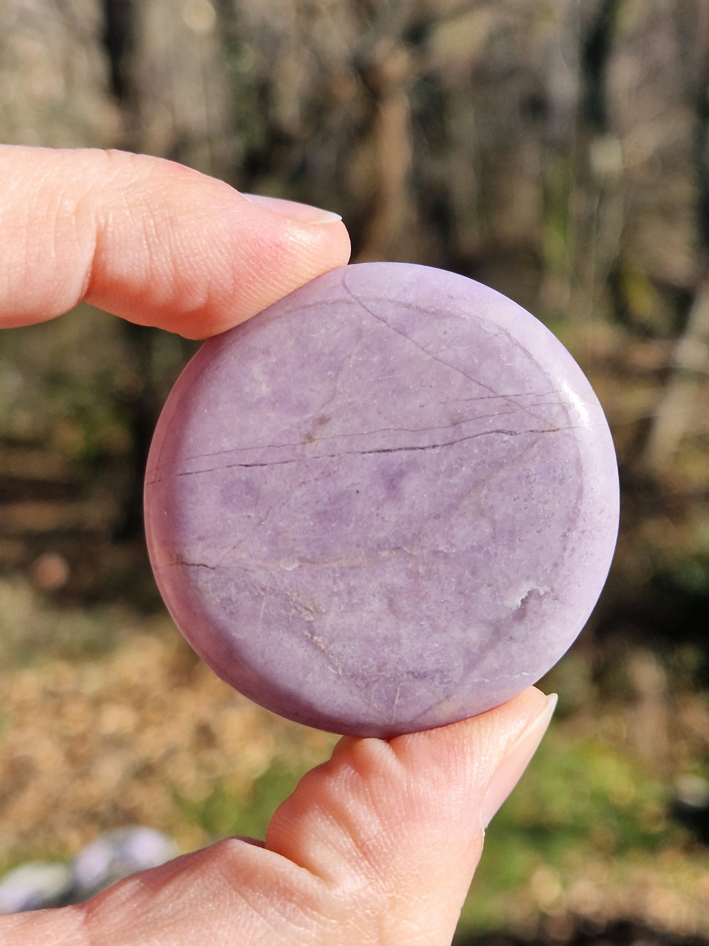 Galet plat Jadéite lilas ou jade violet (à choisir)