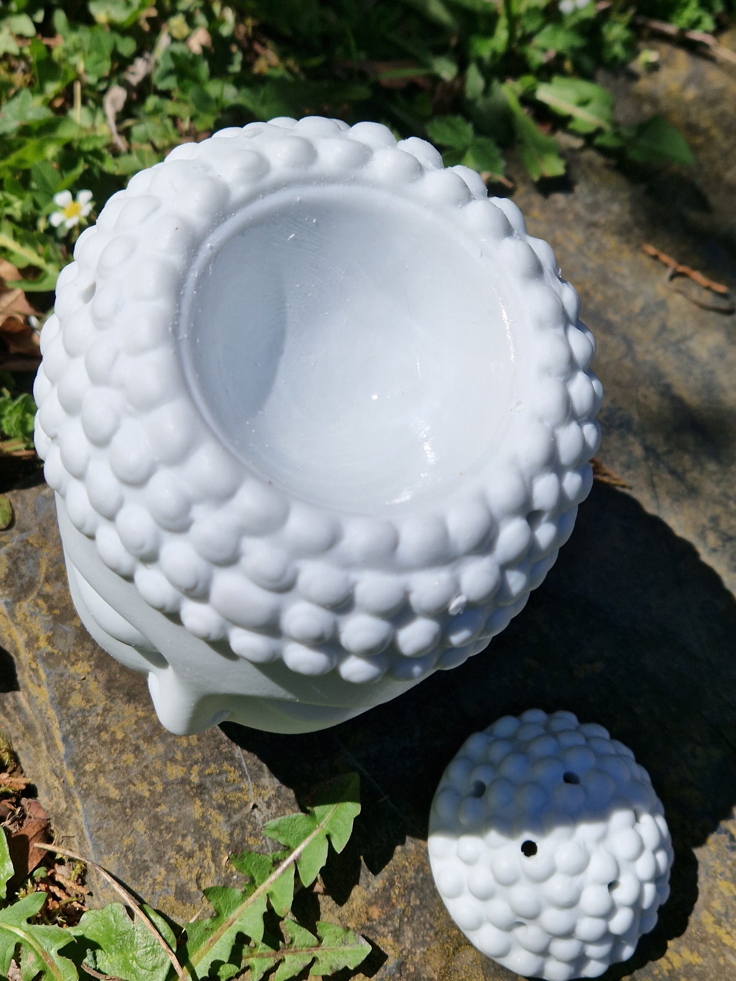 Brûle parfums fondants/huiles tête de Bouddha blanc