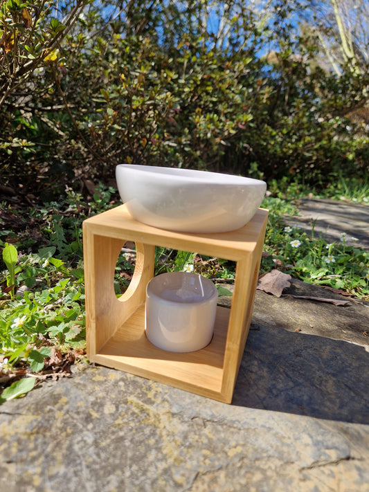 Brûle parfums fondants/huiles en bois