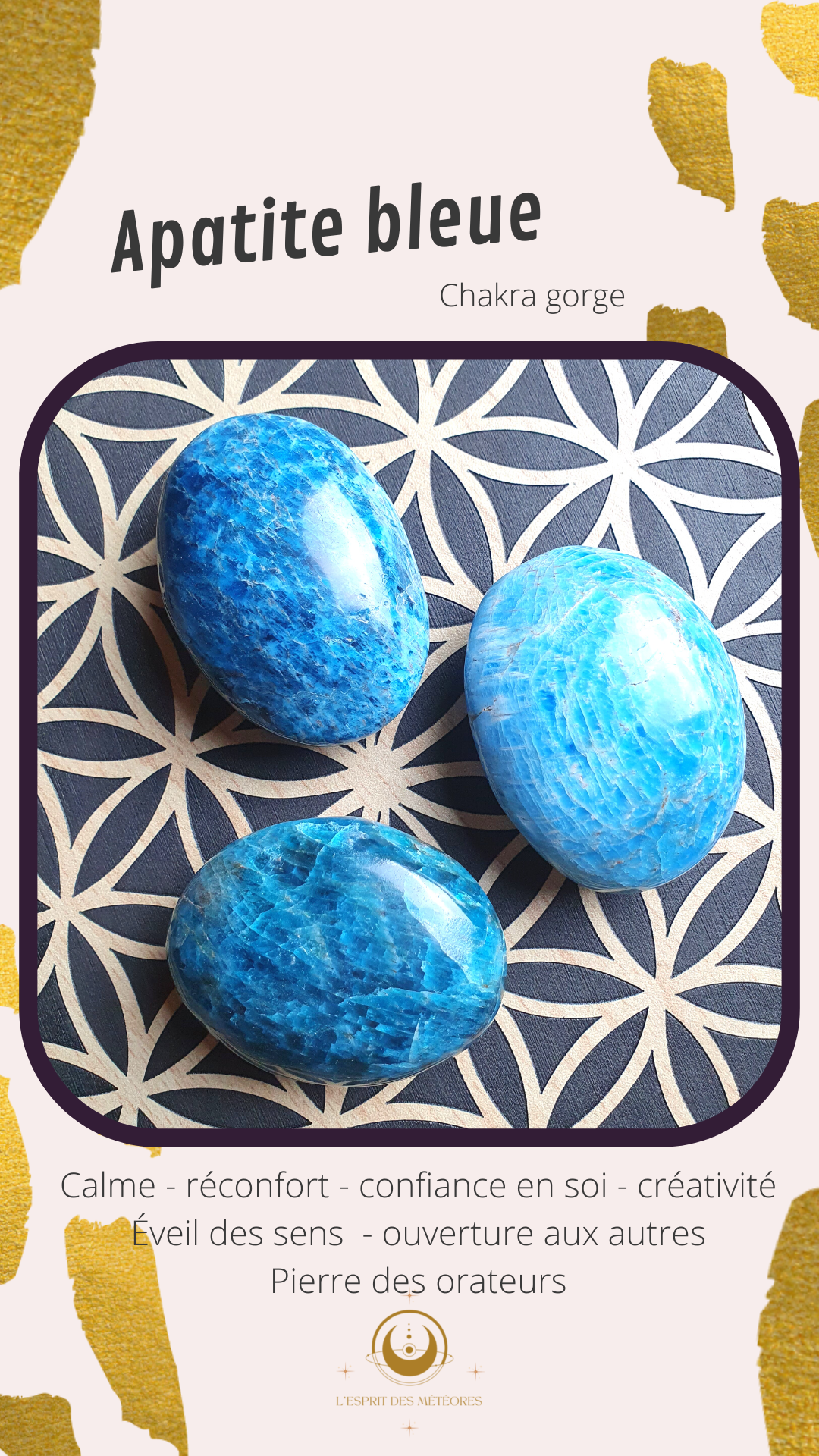 Galet Apatite bleue