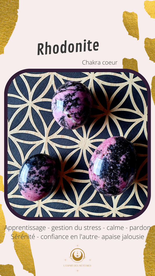 Pierre roulée Rhodonite
