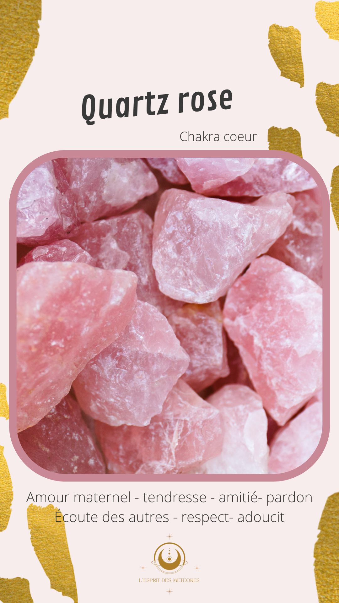 Pointe brute semi polie Quartz rose